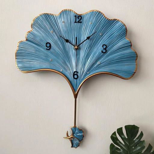 Handcrafted Metal Ginkgo Leaf Time for Wall Decor 30 Inches - ArtyCraftz.com