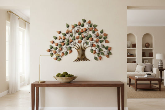 Multicolor Tree Metal Wall Art  Decorative Iron Leaf Wall Decor-ArtyCraftz.com