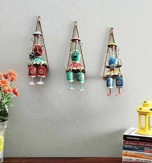 Handcrafted Metal Hanging Doll Musicians Wall Decor - ArtyCraftz.com