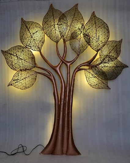 Handcrafted Metal Leaf Led Wall Art