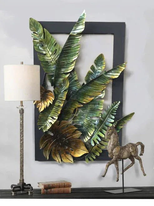 Handcrafted Metal Leaves Panel Wall Decor - ArtyCraftz.com