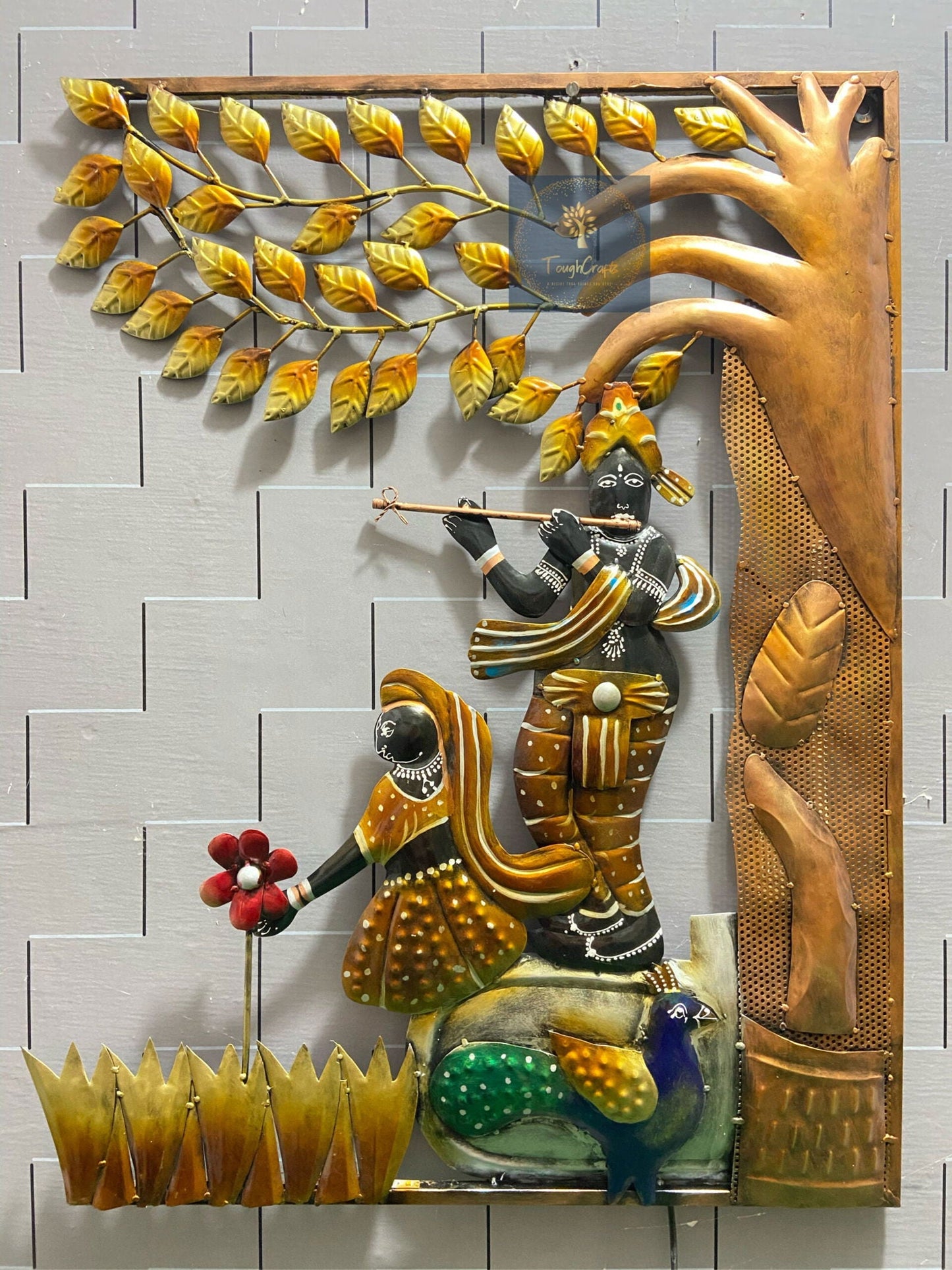 Handcrafted Metal Lord Krishna Radha Wall Decor – ArtyCraftz
