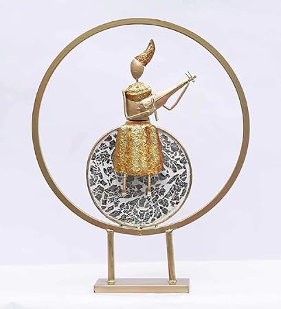 Handcrafted Metal Musician Lady for Showpiece - ArtyCraftz.com