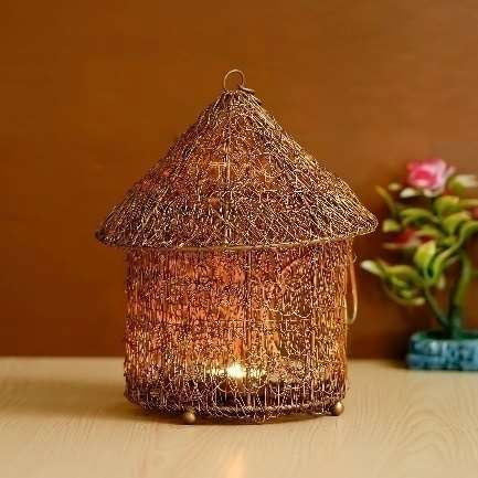 Handcrafted Metal Nest with Candle Holder for Showpiece - ArtyCraftz.com