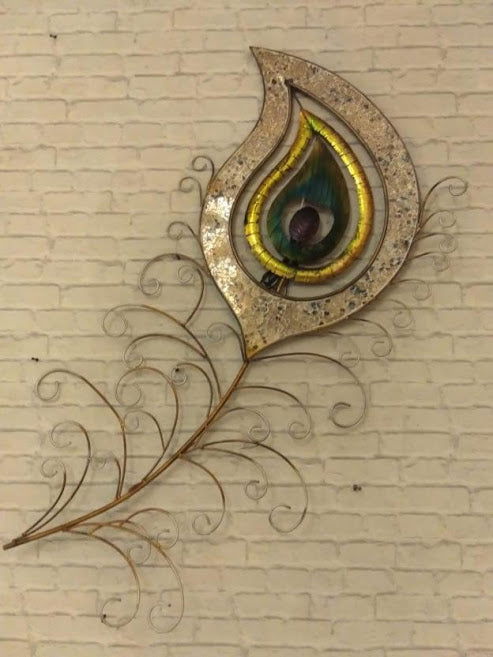 Handcrafted Metal Peacock Feather Wall Home Decor Gifting - ArtyCraftz.com