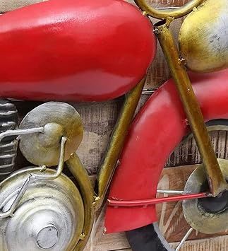 Handcrafted Metal Red Bike Wall Art