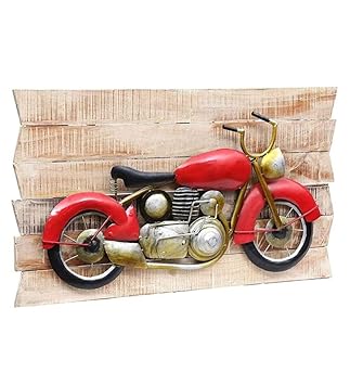 Handcrafted Metal Red Bike Wall Art