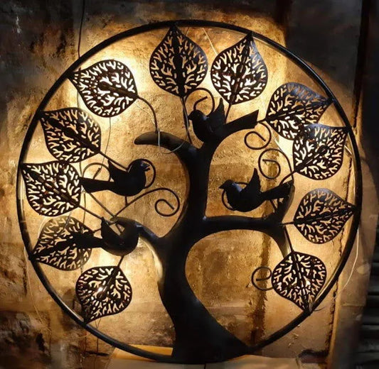 Handcrafted Metal Ring Mini Tree Wall Art - ArtyCraftz.com
