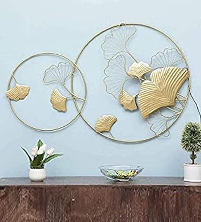 Handcrafted Metal Ring Zingo Leaf Wall Art - ArtyCraftz.com