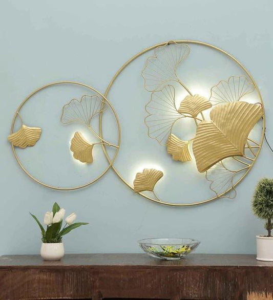 Handcrafted Metal Ring Zingo Leaf Wall Art - ArtyCraftz.com