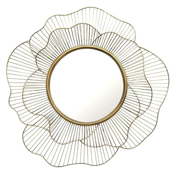 Handcrafted Metal Sunflower Wall Mirror for Living Room, Dining Hall, Bedroom 30 Inches
