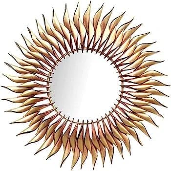 Handcrafted Metal Wall Mirror for Home Decor and Gifting 38 Inches