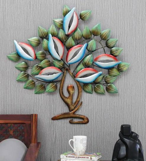 Handcrafted Metal Yoga Tree for Wall Decor - ArtyCraftz.com