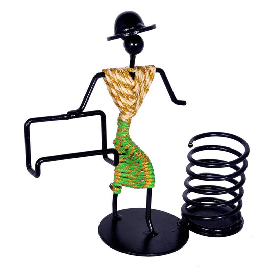 Handcrafted Metal table top pen, pencil holder, visiting card stand desk organizer for office - ArtyCraftz.com