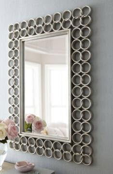 Handcrafted Metal with Square Circles Mirror for Wall Decor 20*30 Inches - ArtyCraftz.com
