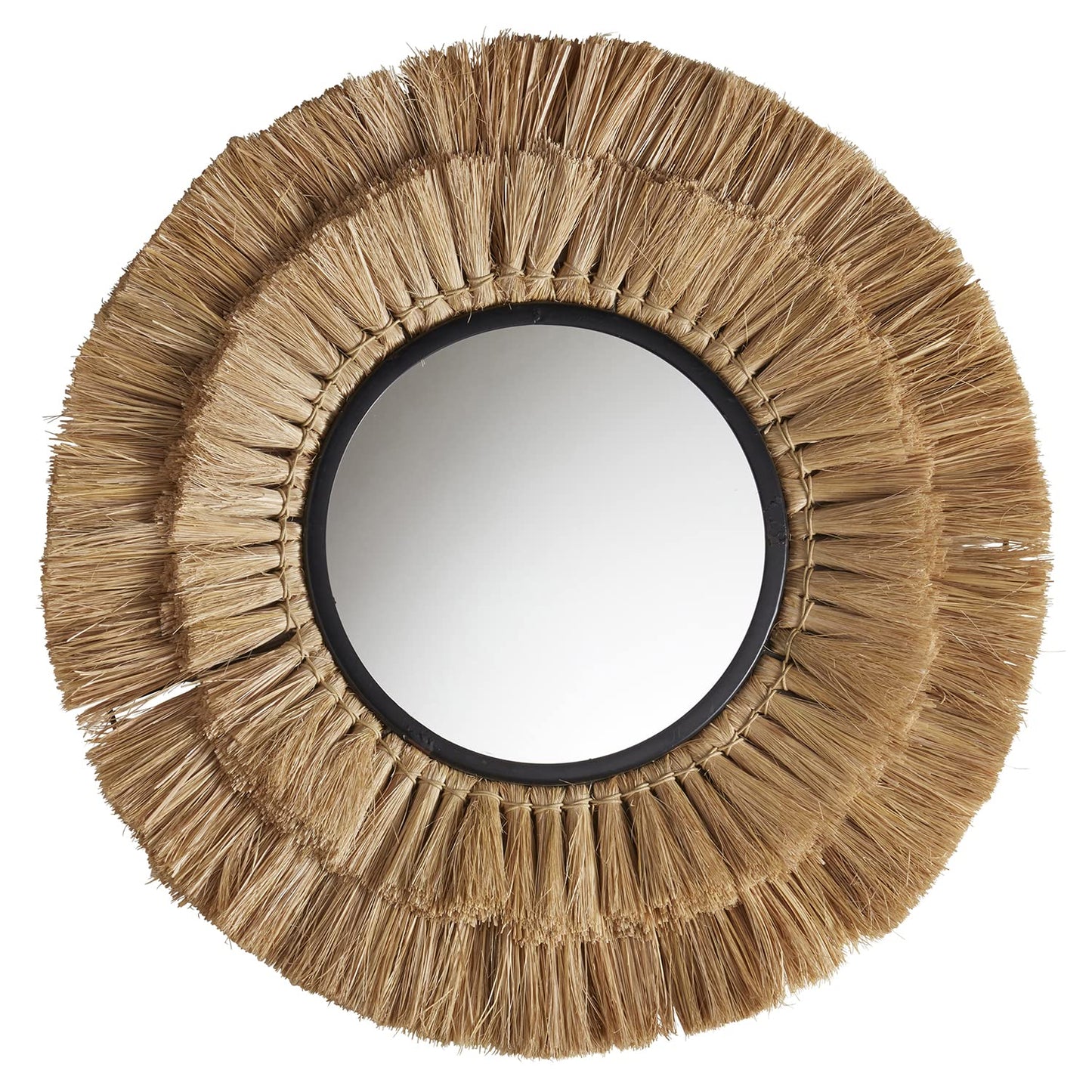 Handcrafted Moonj Grass Boho Wall Mirror-ArtyCraftz.com