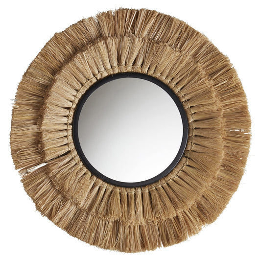 Handcrafted Moonj Grass Boho Wall Mirror-ArtyCraftz.com