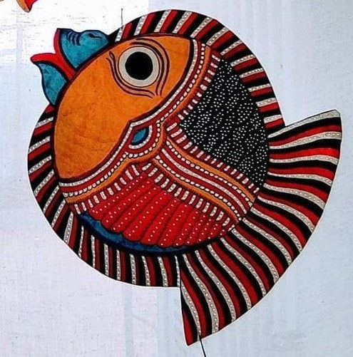 Handcrafted Orange Fish Leather Puppet - ArtyCraftz.com