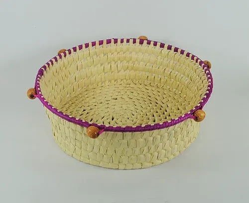 Handcrafted Palm Leaf Mani - Bowl and Bead - Bowl 10*3.5 Inches - ArtyCraftz.com
