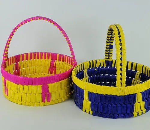 Handcrafted Palm Leaf Pooja Basket (2 pieces) - ArtyCraftz.com