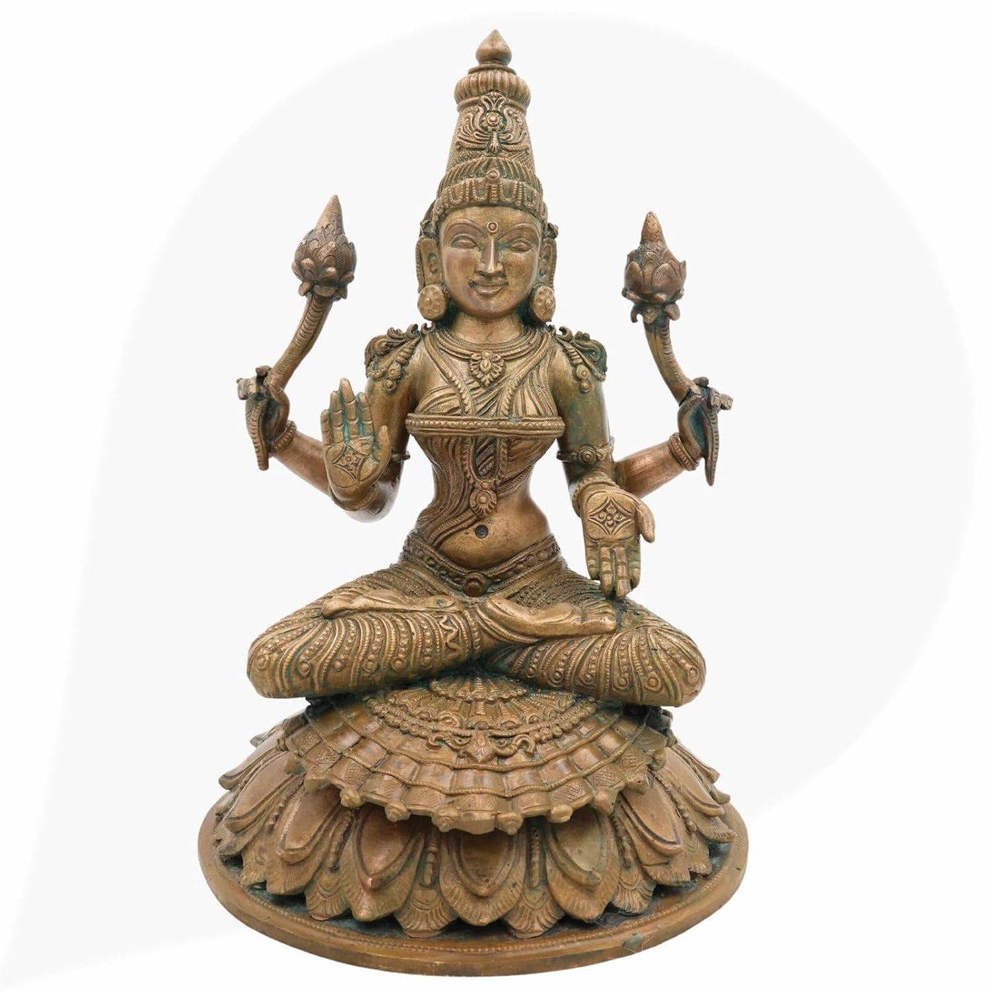 Handcrafted Panchaloha Statue of Goddess Mahalakshmi-ArtyCraftz.com