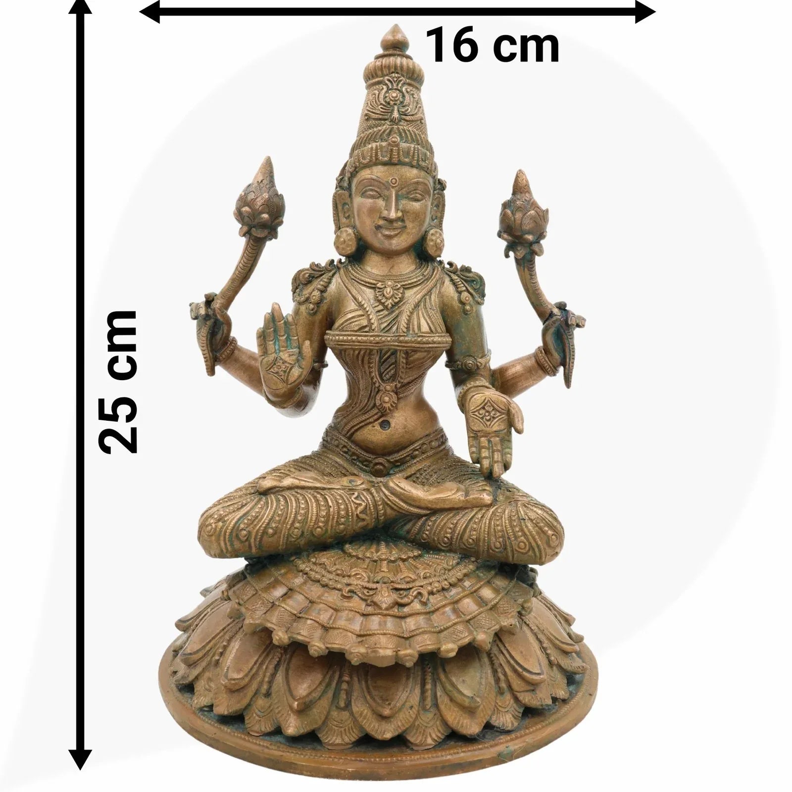 Handcrafted Panchaloha Statue of Goddess Mahalakshmi-ArtyCraftz.com
