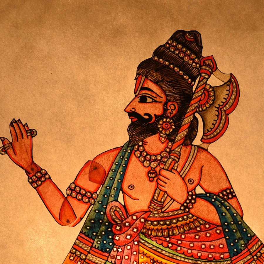 Handcrafted Parashurama Tholu Bommalata Leather Puppet-ArtyCraftz.com