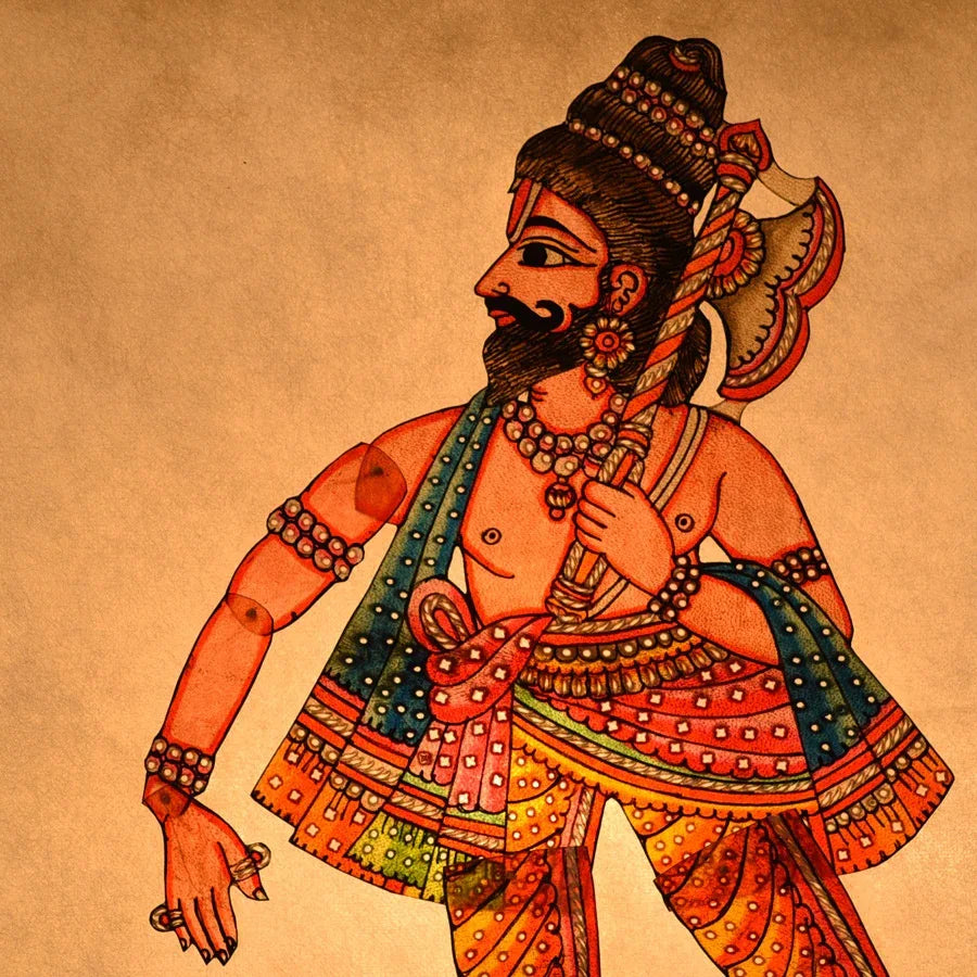 Handcrafted Parashurama Tholu Bommalata Leather Puppet-ArtyCraftz.com
