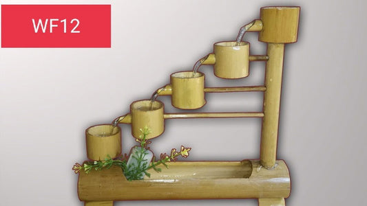 Handcrafted Tabletop 5 Cups Bamboo Fountain - ArtyCraftz.com