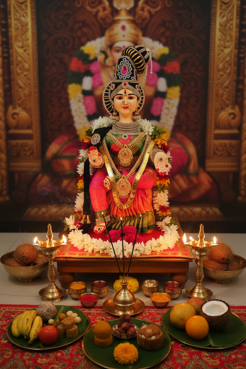 Handcrafted Traditional Varalakshmi Fabric Doll 20 Inches-ArtyCraftz.com