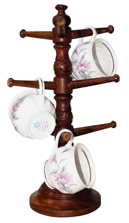 Handcrafted Wooden Cup Holder for Kitchen Accessories - ArtyCraftz.com