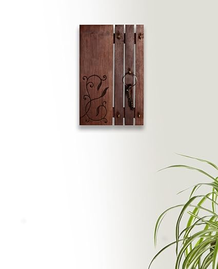 Handcrafted Wooden Key Holder for Wall Decor