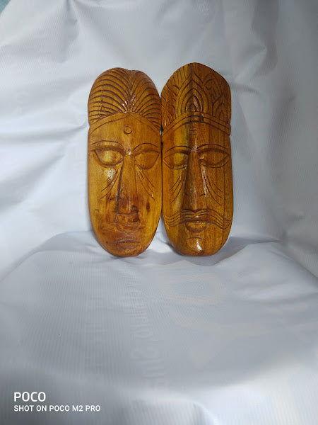 Handcrafted Wooden Mask Statue for Home Decor - ArtyCraftz.com