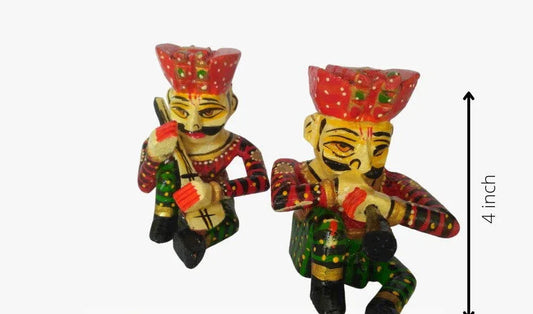 Handcrafted  Wooden Musician Set of 2 for Home Decor and Gifting - ArtyCraftz.com