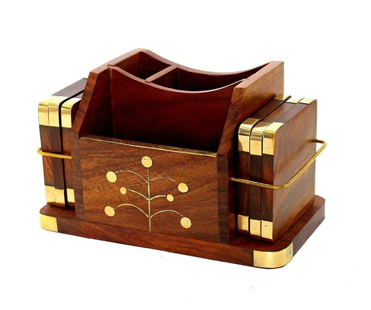 Handcrafted Wooden Tissue Spoon Stand for Kitchen Accessories