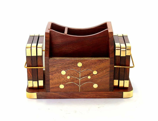 Handcrafted Wooden Tissue Spoon Stand for Kitchen Accessories - ArtyCraftz.com
