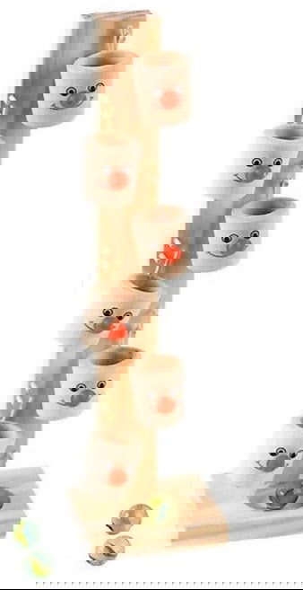 Handcrafted Wooden clown cup marbles children's toys montessori wooden tree marble ball run track game - ArtyCraftz.com