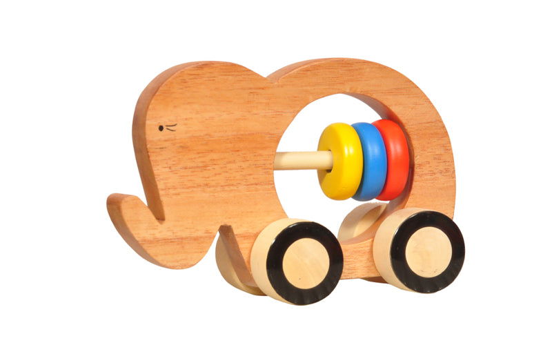 Handcrafted wooden Elephant Push Toy - ArtyCraftz.com