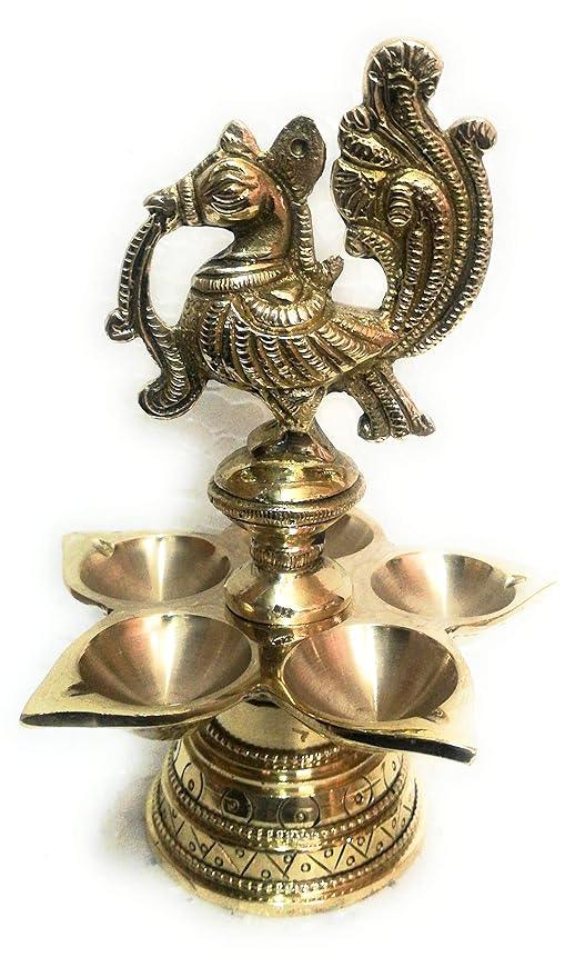 Handicraft Brass Table Diya of Peacock - ArtyCraftz.com