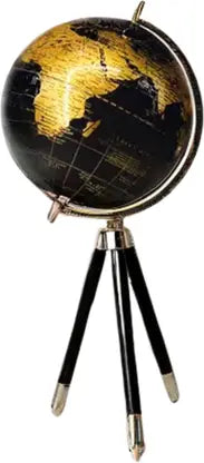 Handicraft Educational Metal/Wood Tripod Globe Gold/Black - ArtyCraftz.com