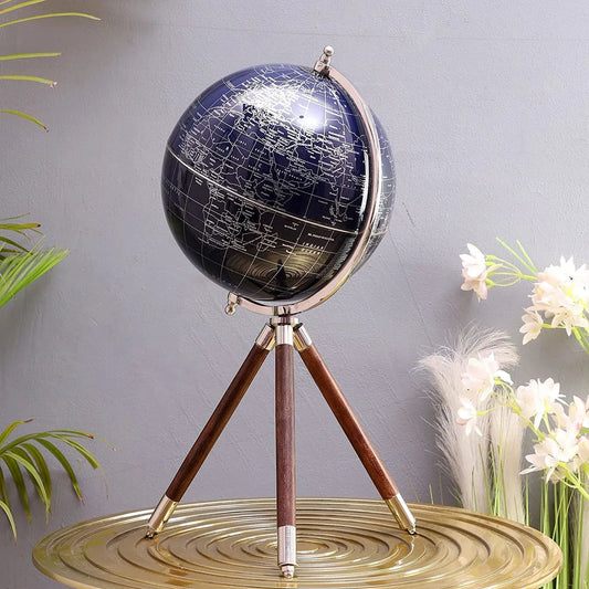 Handicraft Tripod Educational Globe Handicraft Educational Globe Tripod Base Political World Globe (8 Inch Globe Blue) - ArtyCraftz.com