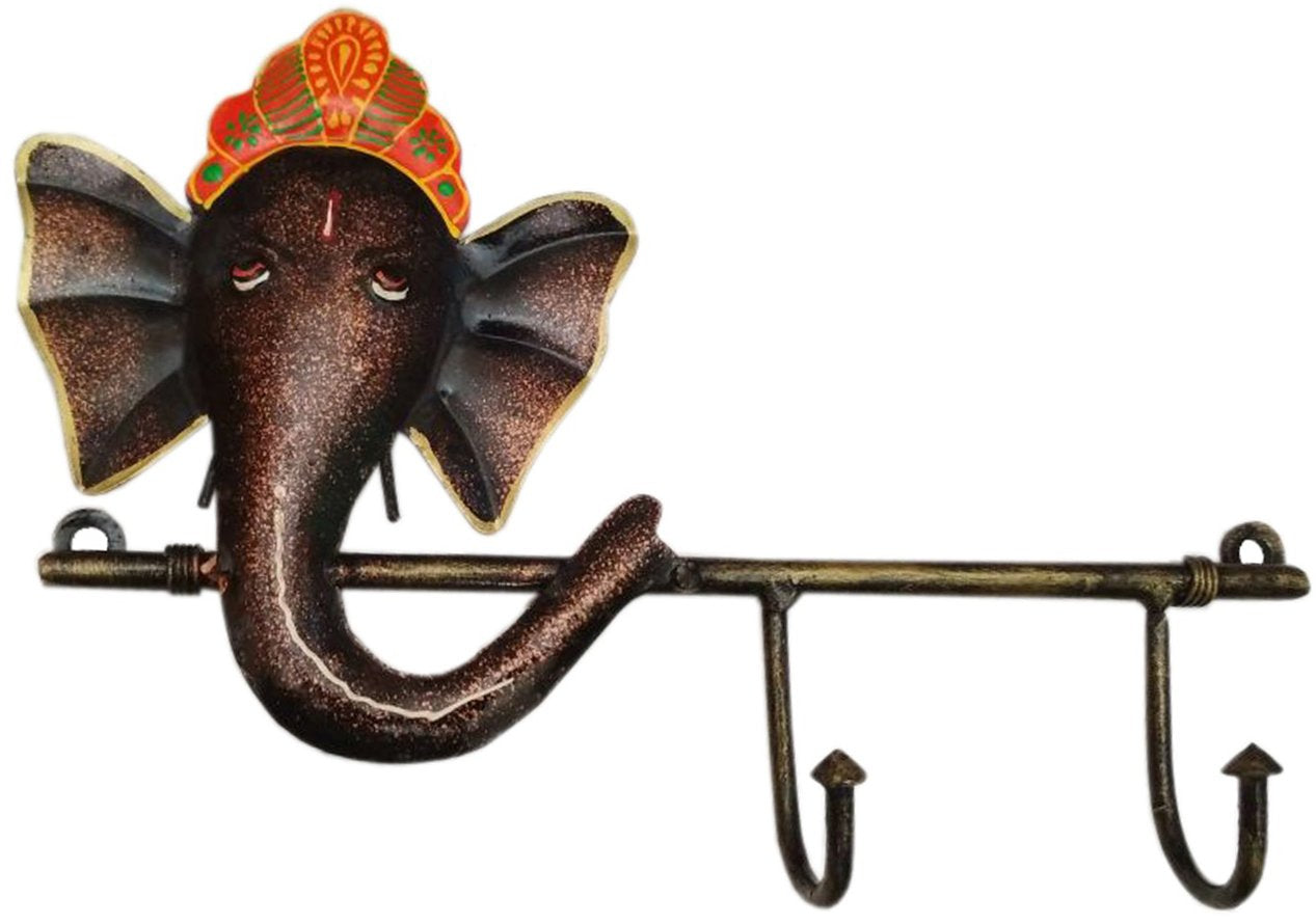 Handmade Metal Ganesha Key Hanger Hooks for Home Decor and Gifting