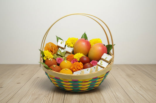 Handmade Bamboo Dual Colors Basket-ArtyCraftz.com
