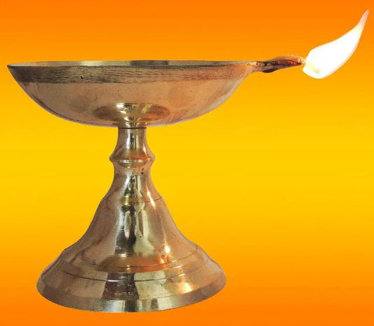 Handmade Brass Oil Lamp,Diya Pooja Gifting Wedding 5 Inches - ArtyCraftz.com