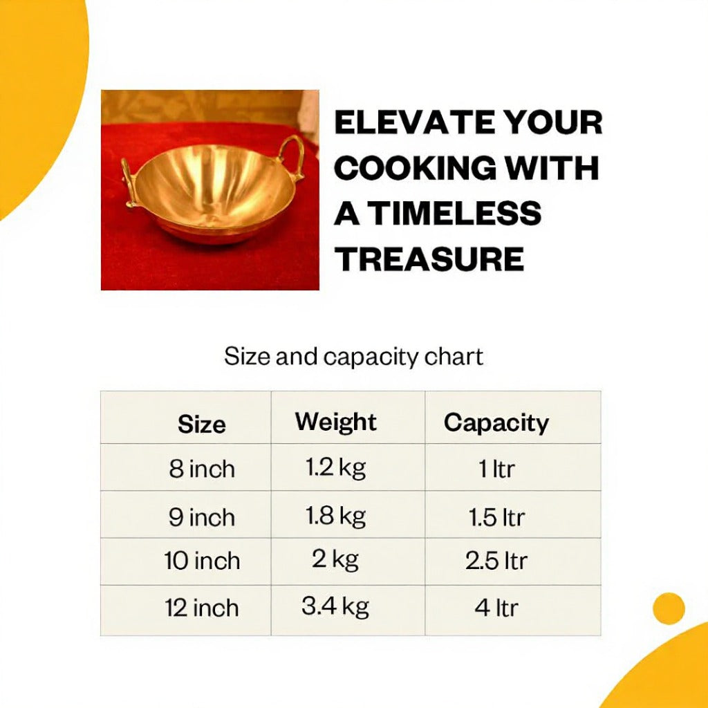 Handmade Bronze Kadai Measurement-ArtyCraftcom