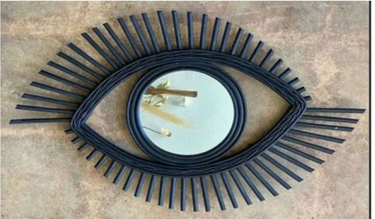 Handmade Cane Decorative Wall Mirror for Home Decor and Gifting 12" x 16" Inches - ArtyCraftz.com