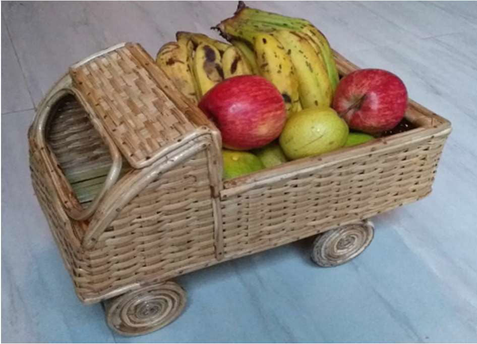 Handmade Cane Fruits Vehicle Basket - ArtyCraftz.com