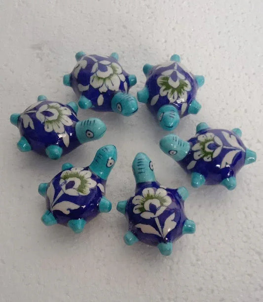 Handmade Ceramic Paper Wait for Home Decor and Gifting 2.5 Inches Blue Color - ArtyCraftz.com