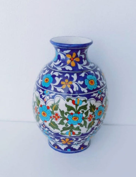 Handmade Ceramic Vase for Home Decor and Gifting 10 Inches Multi Color - ArtyCraftz.com