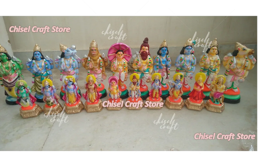Handmade Clay Dasavatharam - ArtyCraftz.com